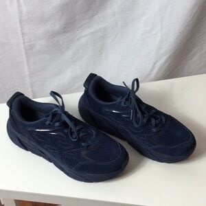 Hoka Clifton Suede Navy Blue shoes